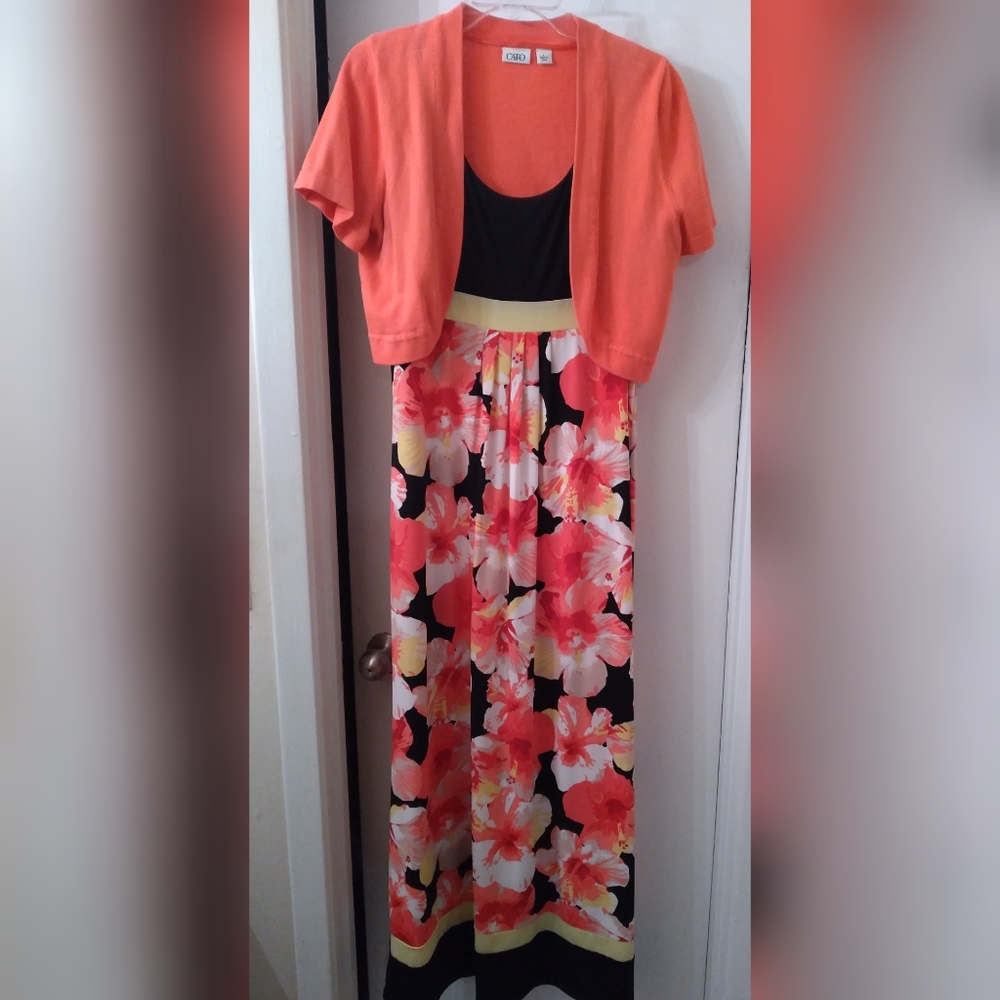 Cato Floral Dress with Cardigan